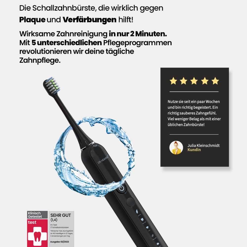 Xi Schallzahnbürste – Professional Set (Inkl. Soft, Medium & Hard Aufsatz)